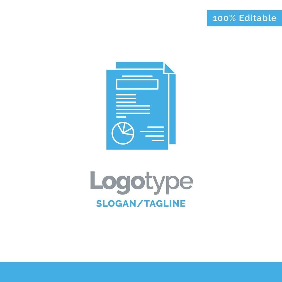 Page Layout Report Presentation Blue Solid Logo Template Place for Tagline vector
