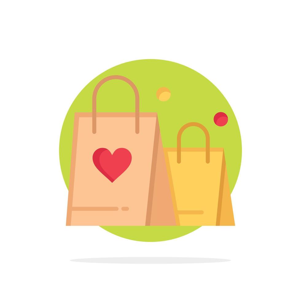 Handbag Love Heart Wedding Abstract Circle Background Flat color Icon vector