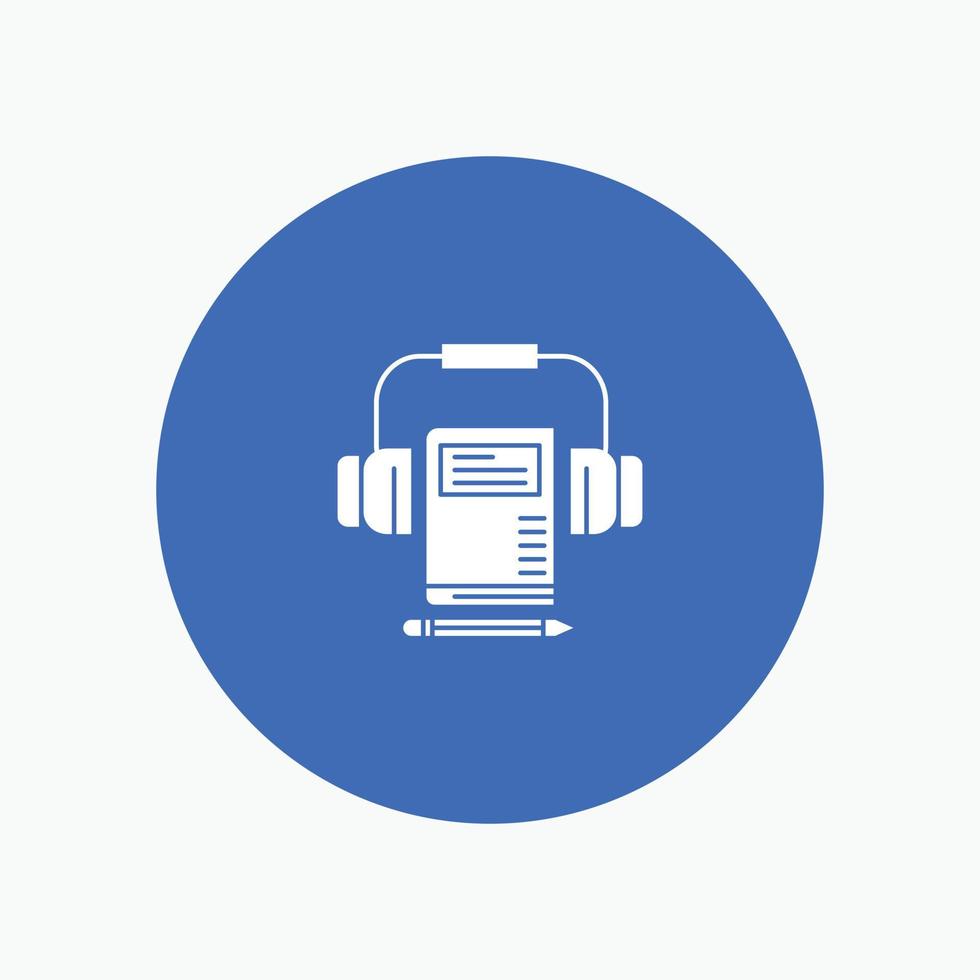 Libro de auriculares de audio de música vector