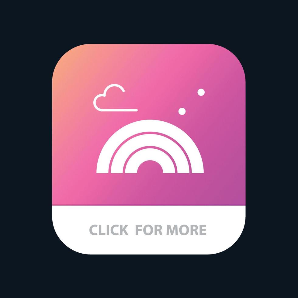 Nature Rainbow Spring Wave Mobile App Button Android and IOS Glyph Version vector