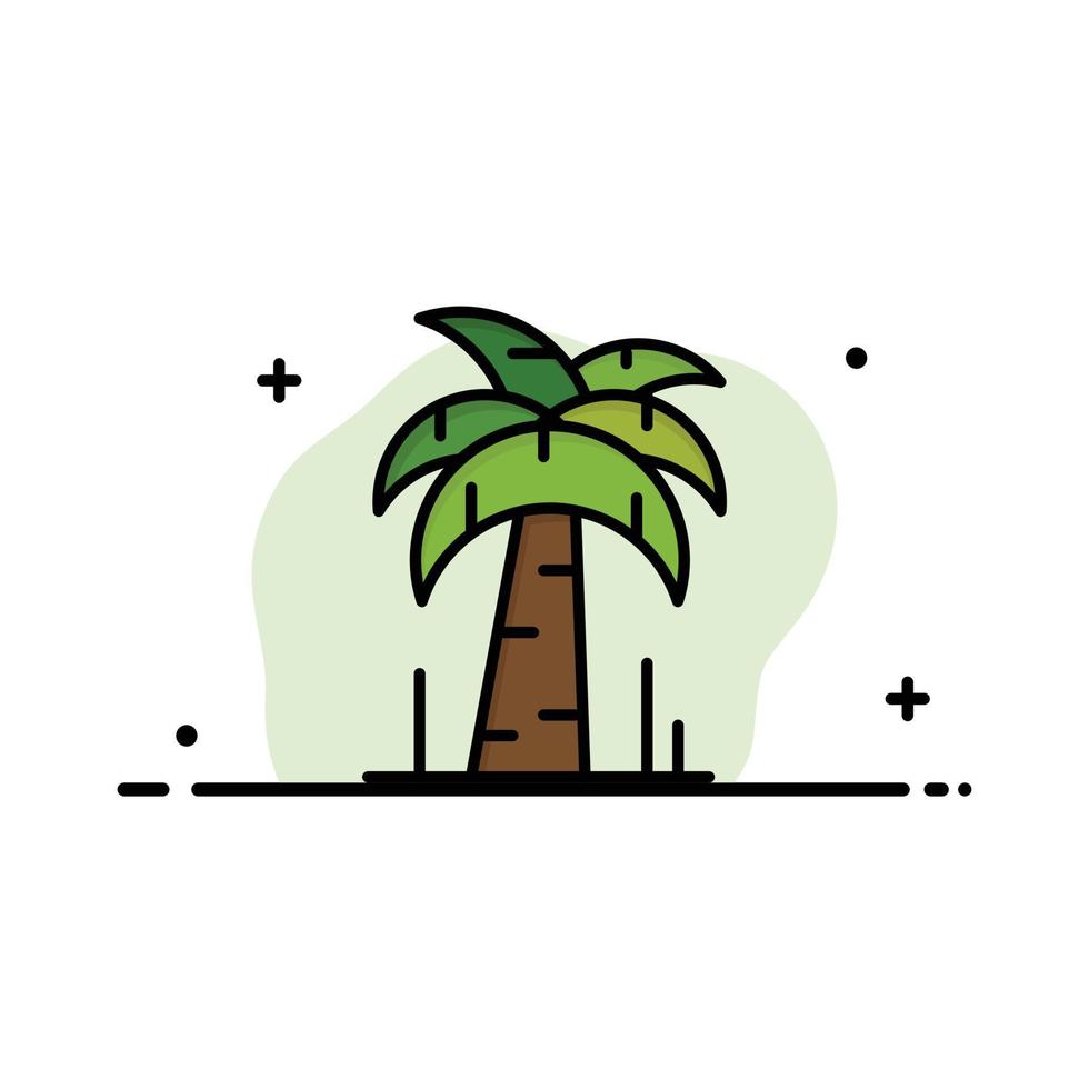 Palm Tree Brazil Business Logo Template Flat Color vector