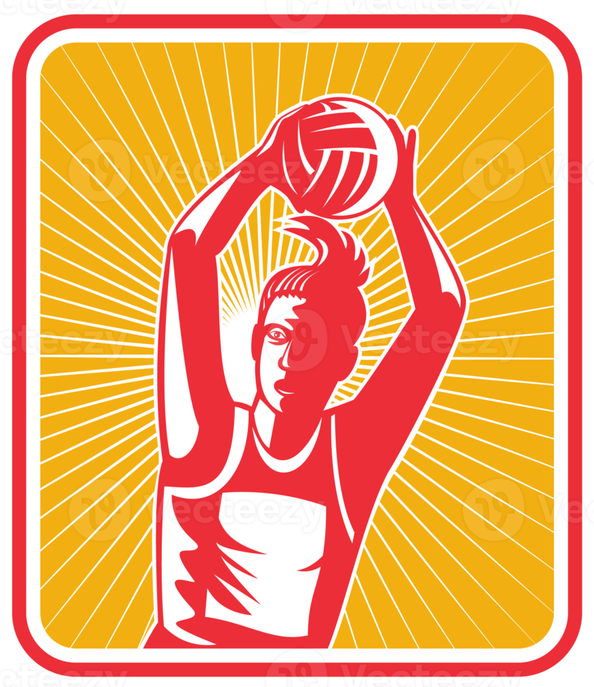 netball player catching or passing ball png