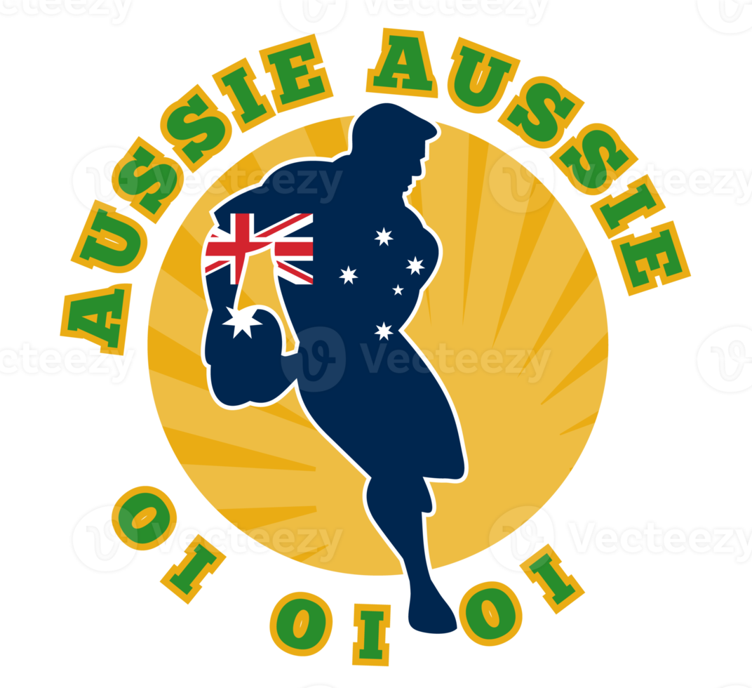 rugby running player flag of australia png