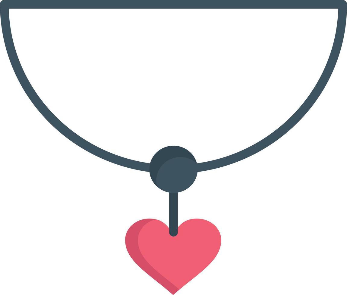 collar corazón regalo color plano icono vector icono banner plantilla