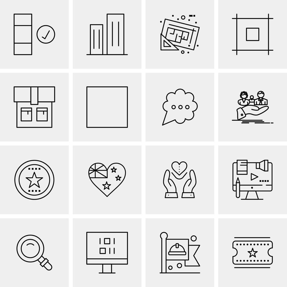 16 iconos universales de negocios vector ilustración de icono creativo para usar en proyectos relacionados con la web y dispositivos móviles