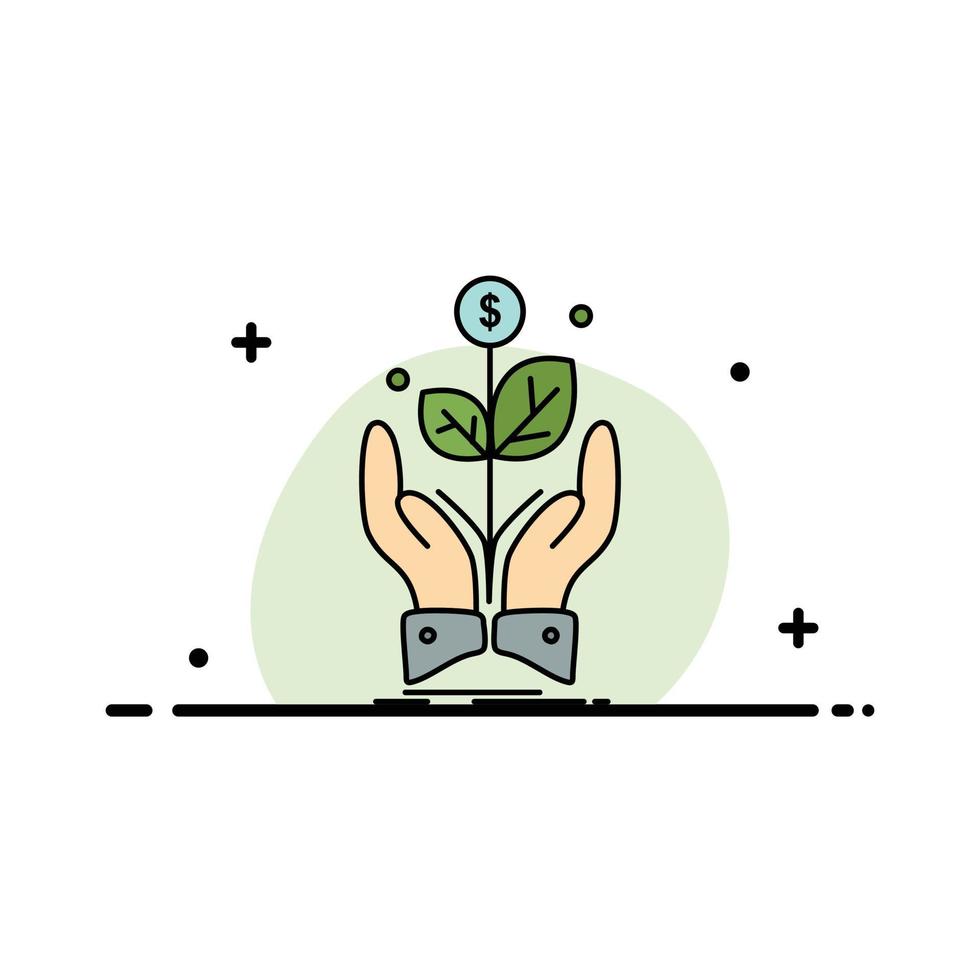 business company growth plant rise Flat Color Icon Vector