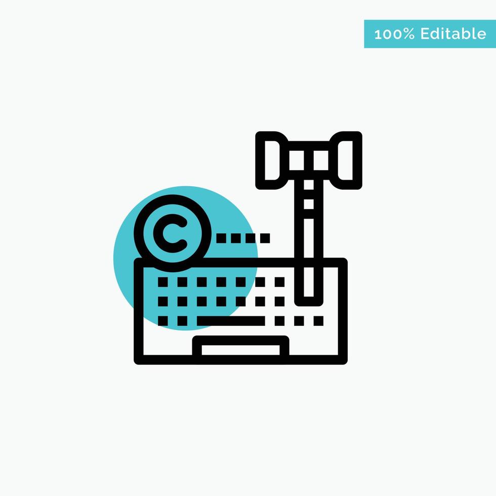 Copyright Digital Internet Law Lawyer turquoise highlight circle point Vector icon