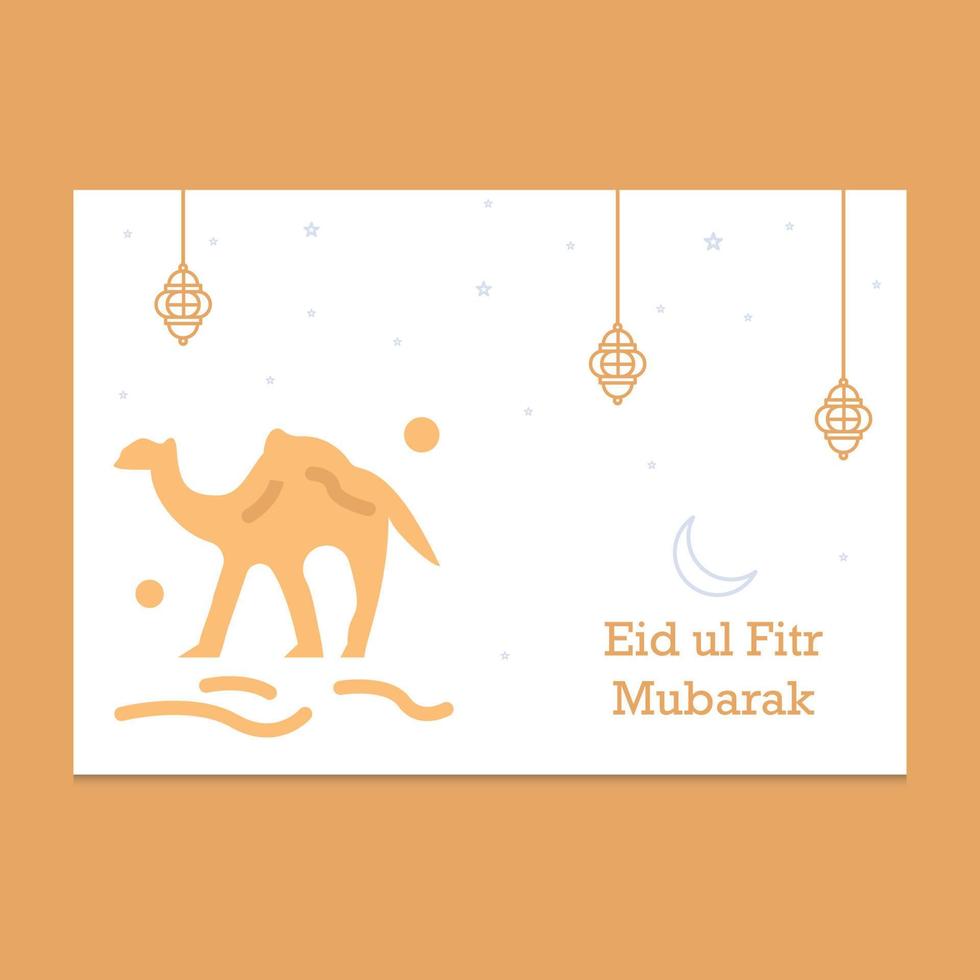 Eid Mubarak greeting Card Illustration vector