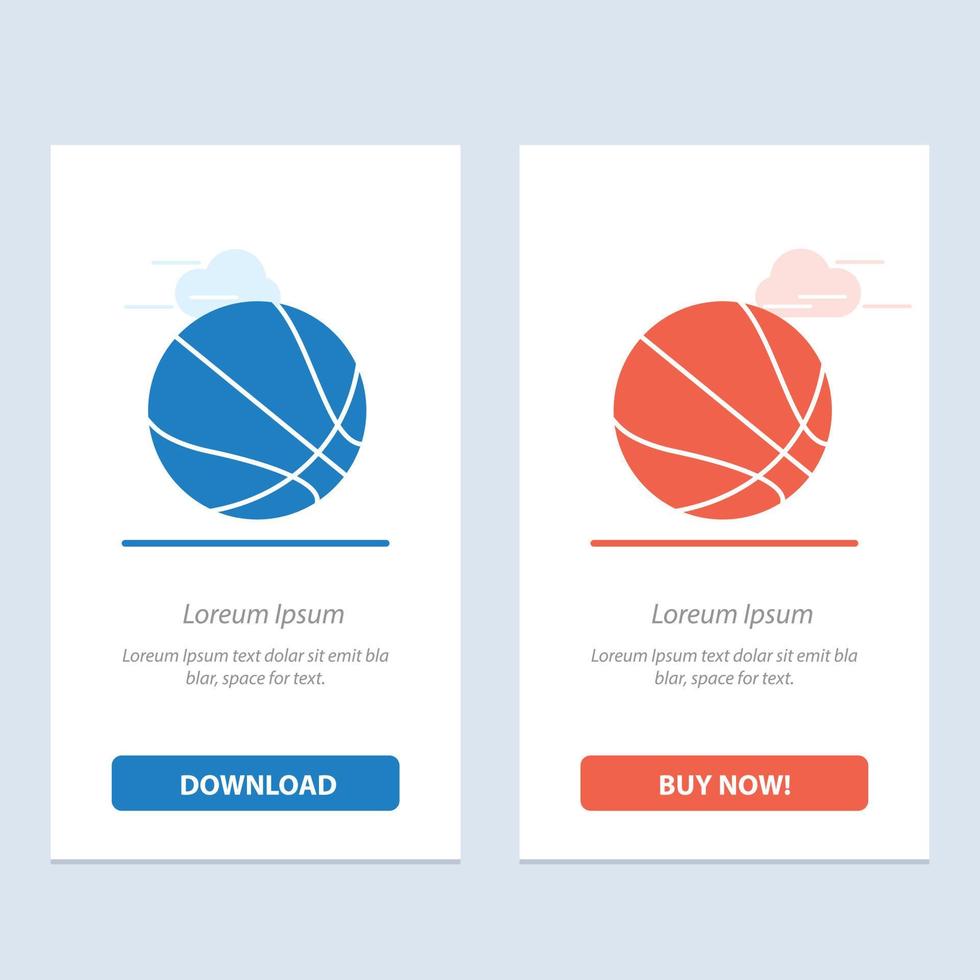 Education Ball Basketball  Blue and Red Download and Buy Now web Widget Card Template vector