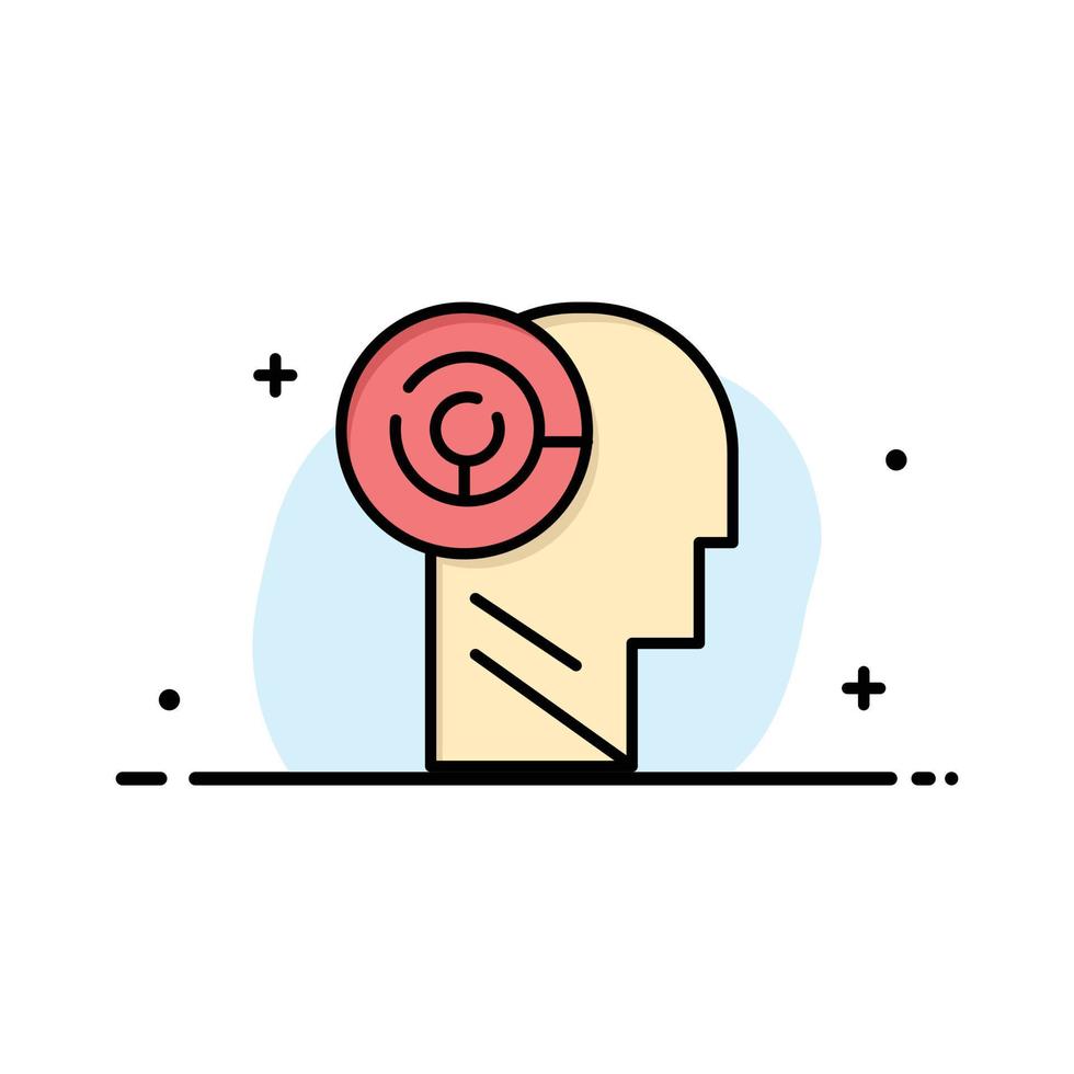 Head Games Mind Target Business Logo Template Flat Color vector