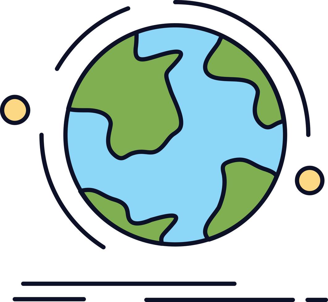 globe world discover connection network Flat Color Icon Vector