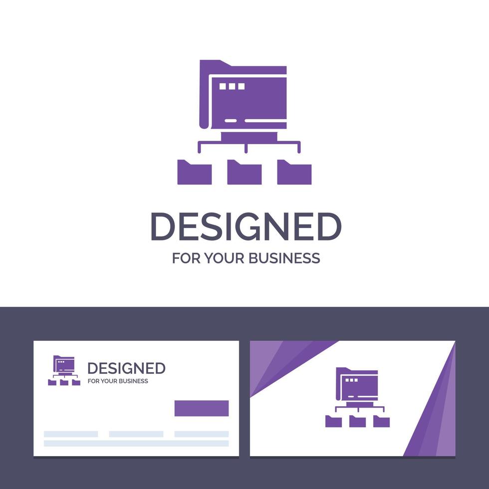 Creative Business Card and Logo template Folder Folders Network Computing Vector Illustration