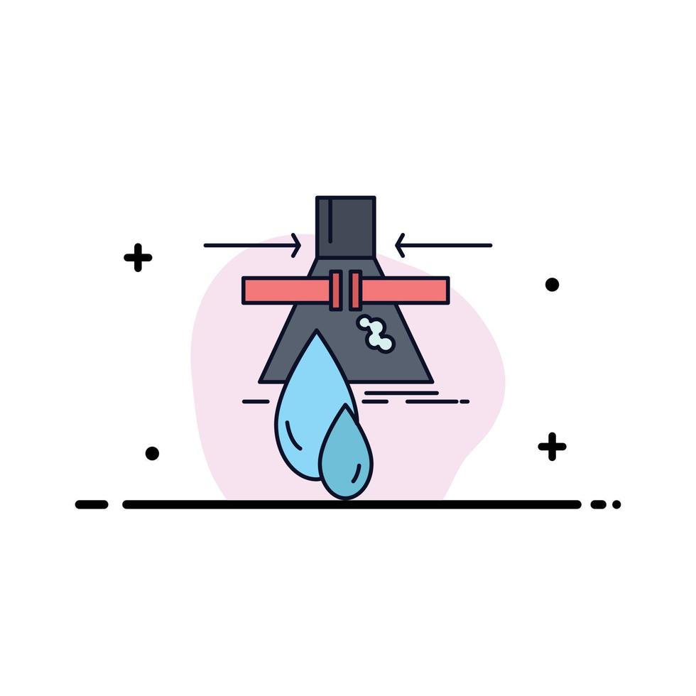 Chemical Leak Detection Factory pollution Flat Color Icon Vector