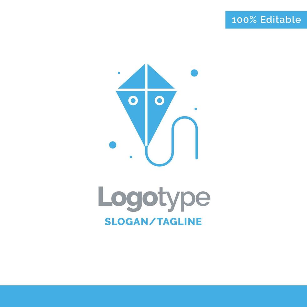 Easter Kite Spring Madrigal Blue Solid Logo Template Place for Tagline vector