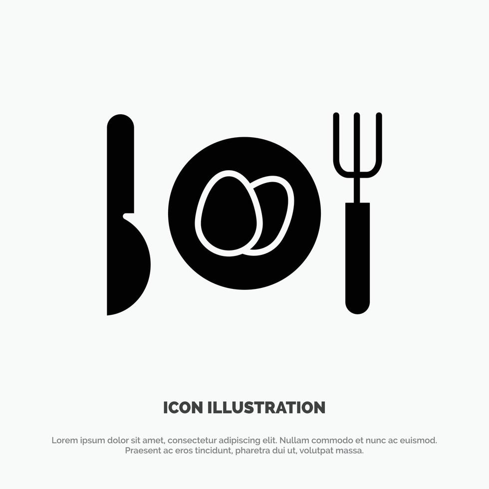 Dinner Egg Easter solid Glyph Icon vector