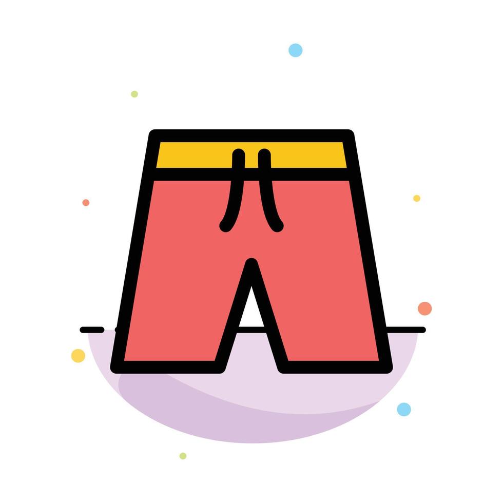 Beach Clothing Short Shorts Abstract Flat Color Icon Template vector