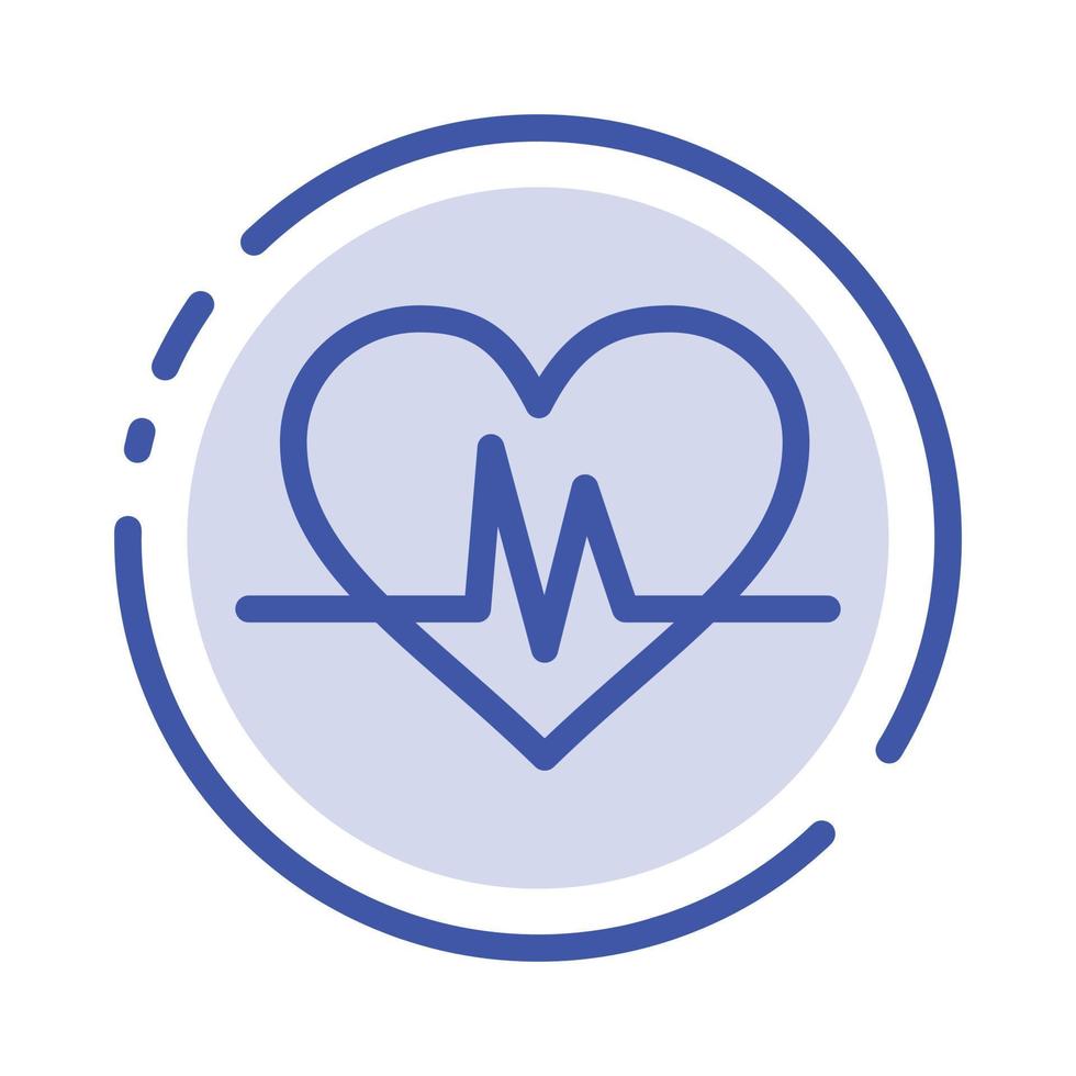 Ecg Heart Heartbeat Pulse Blue Dotted Line Line Icon vector