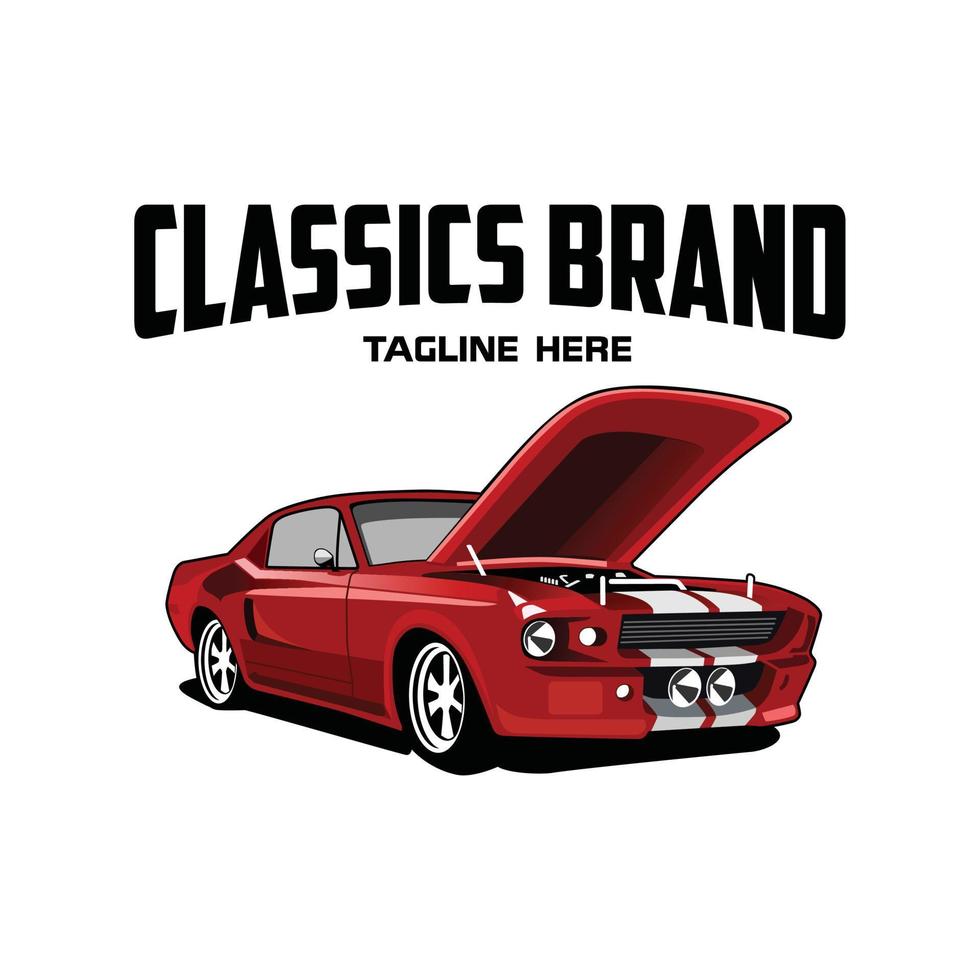 Premium classic car illustration vector image