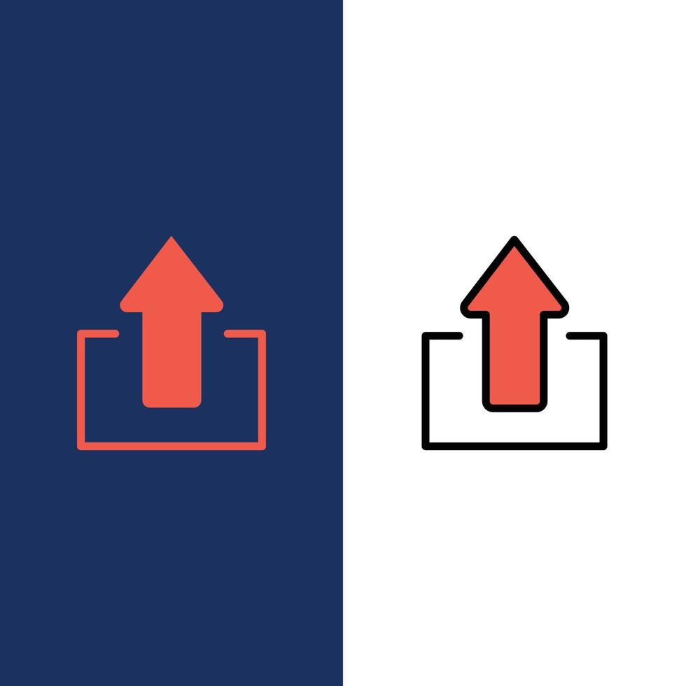 Arrow Arrows Up Upload  Icons Flat and Line Filled Icon Set Vector Blue Background
