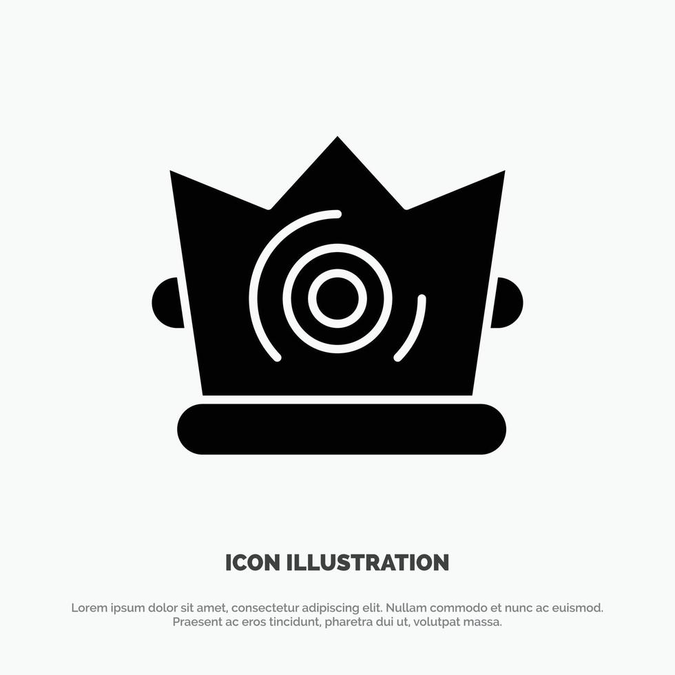 Best Crown King Madrigal solid Glyph Icon vector