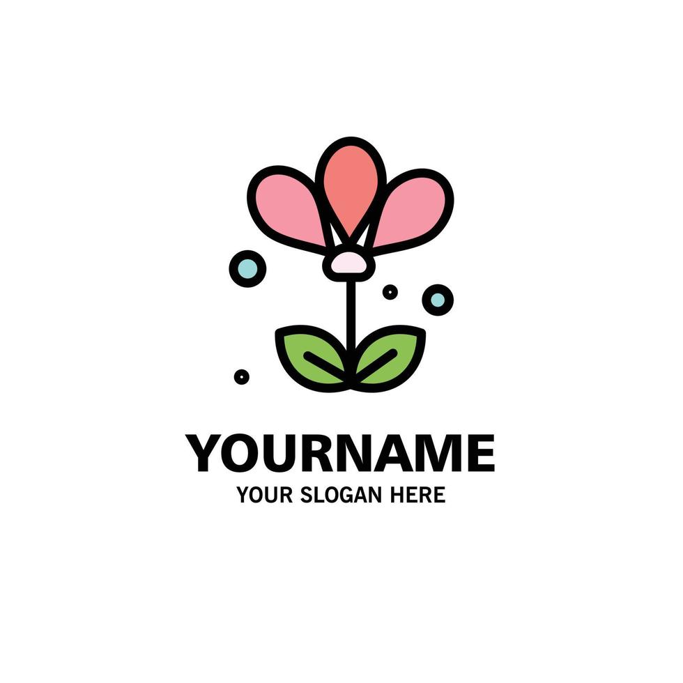 Flower Floral Nature Spring Business Logo Template Flat Color vector