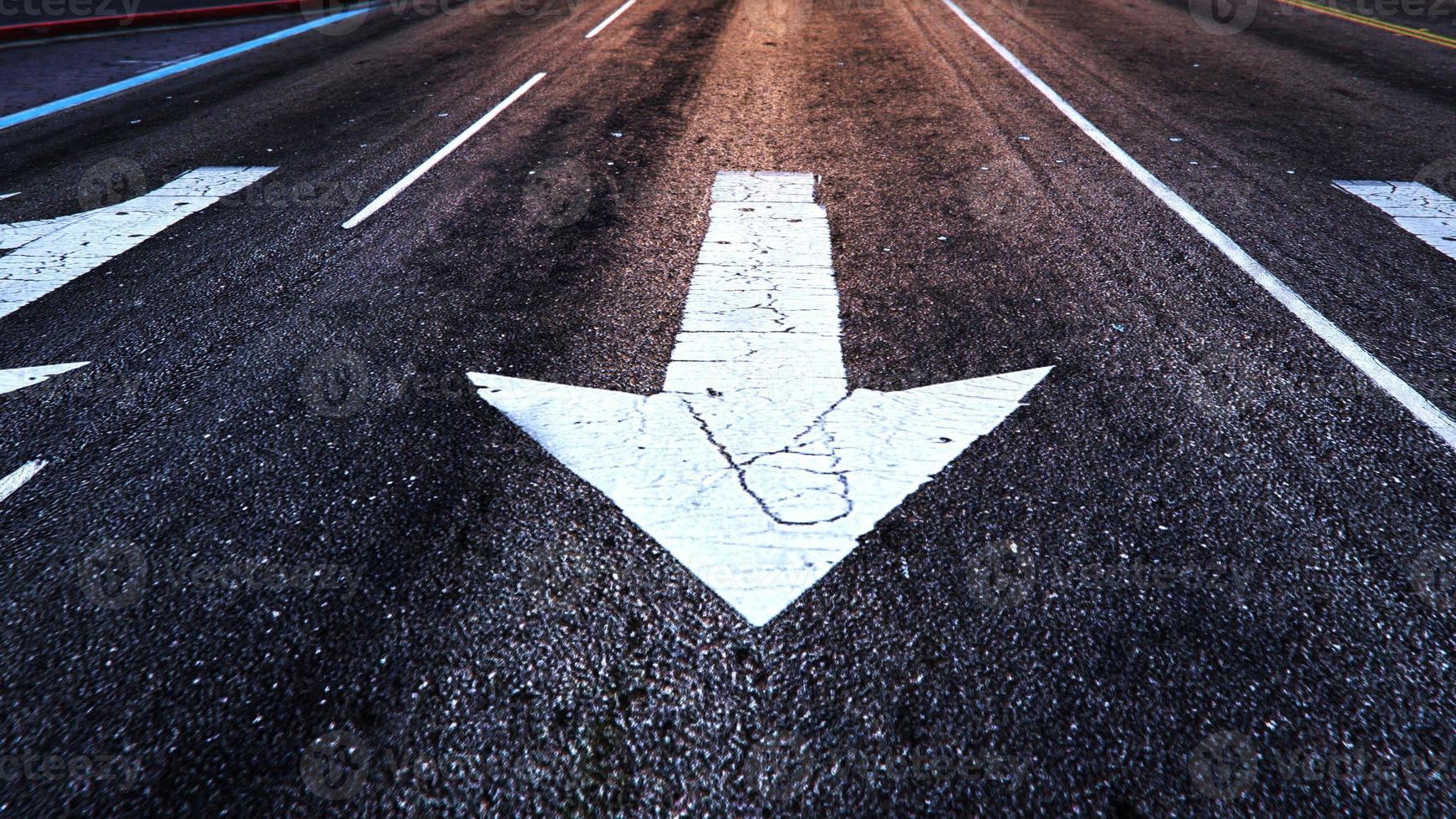 Symbols on the ground on every road in the world 3D rendering photo