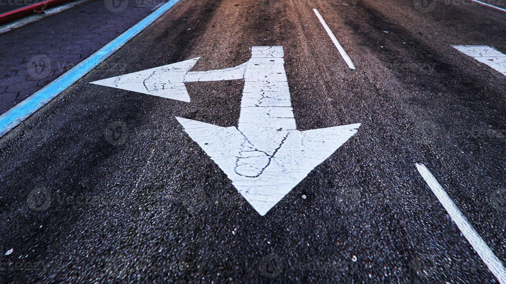 Symbols on the ground on every road in the world 3D rendering photo