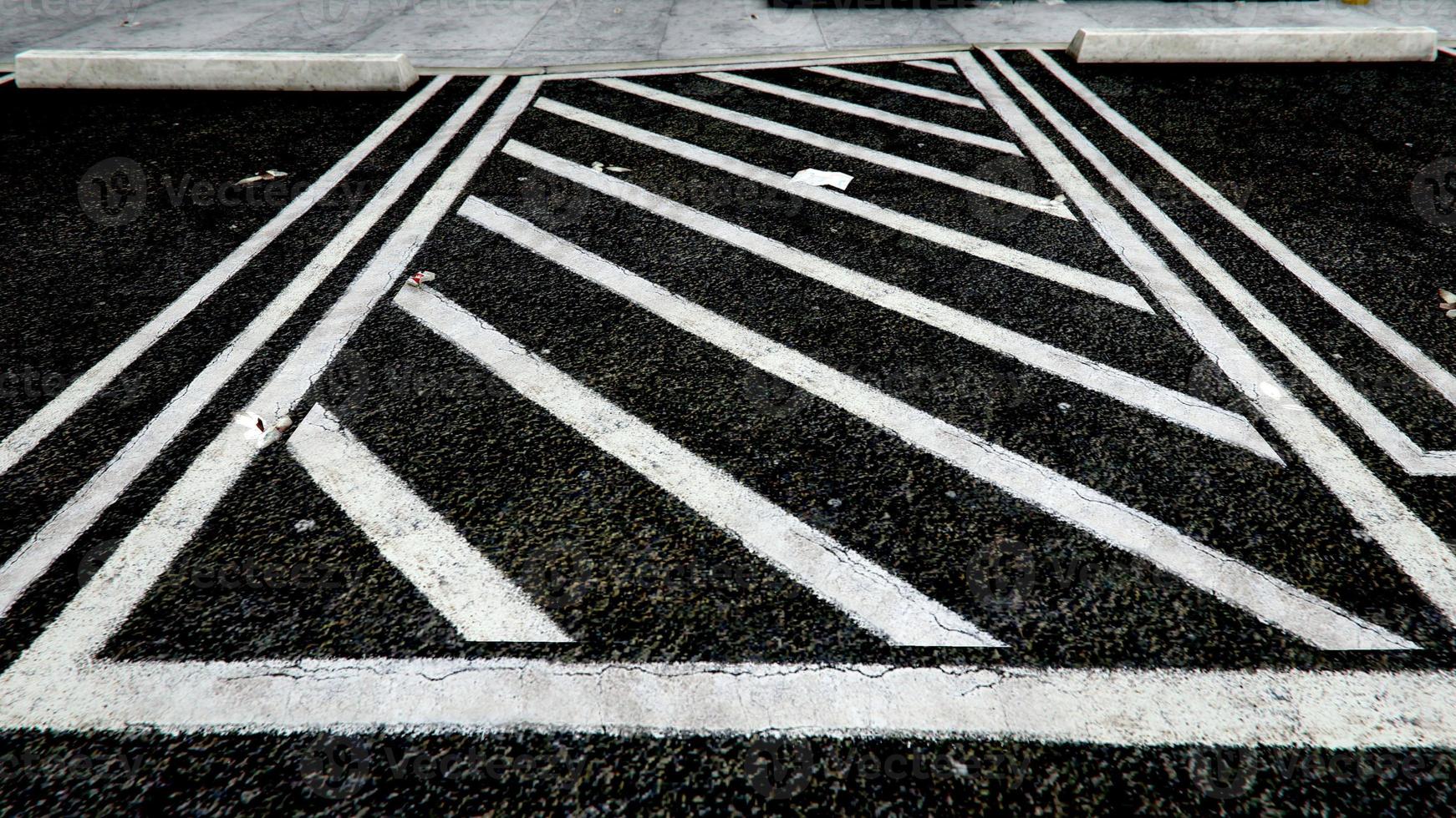 Symbols on the ground on every road in the world 3D rendering photo