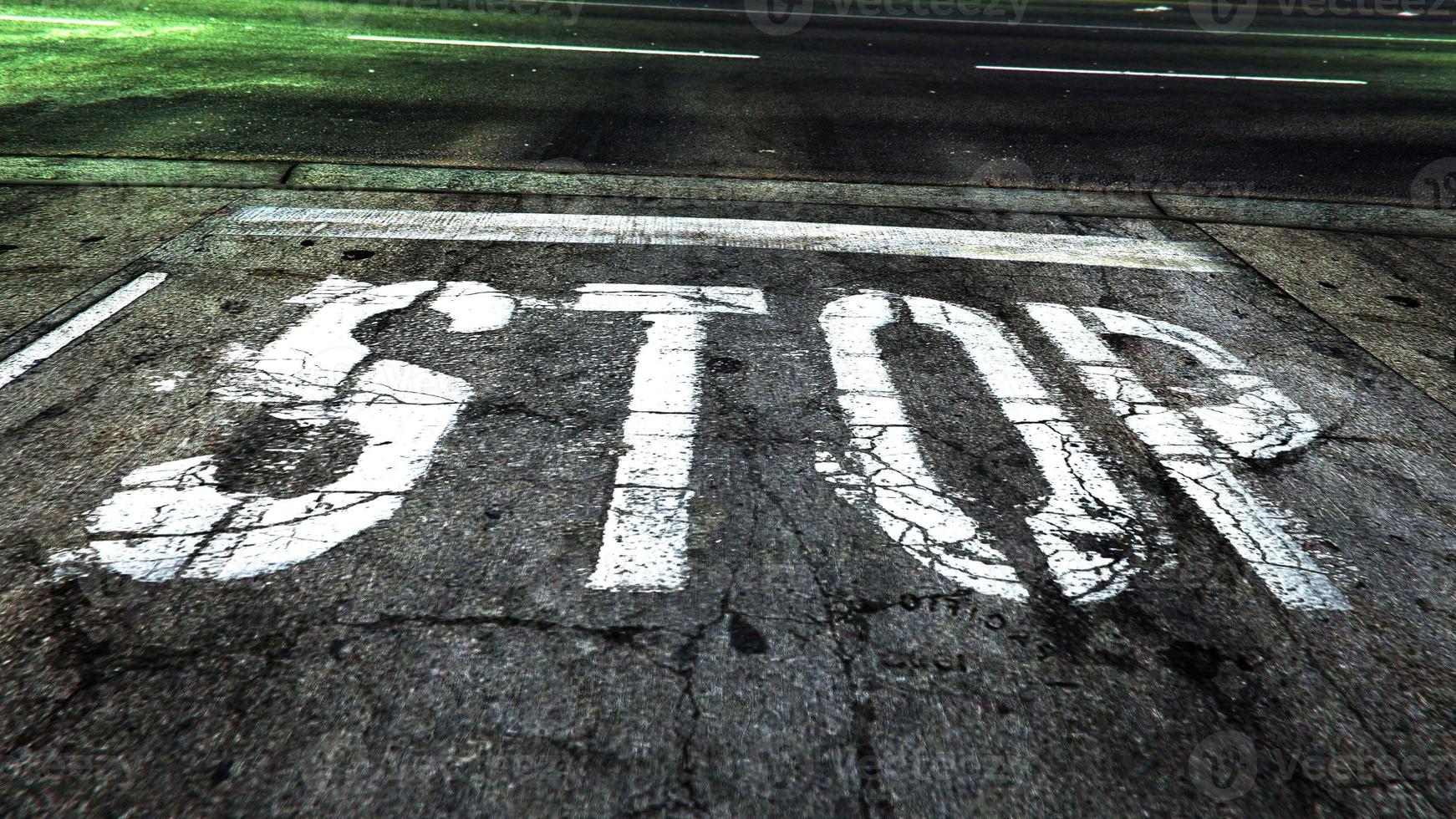 Symbols on the ground on every road in the world 3D rendering photo