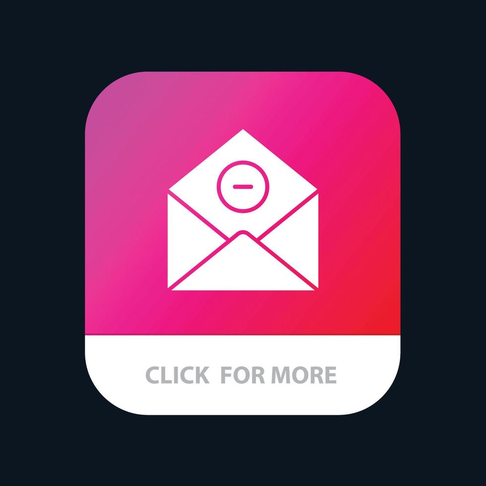 Communication Delete DeleteMail Email Mobile App Button Android and IOS Glyph Version vector