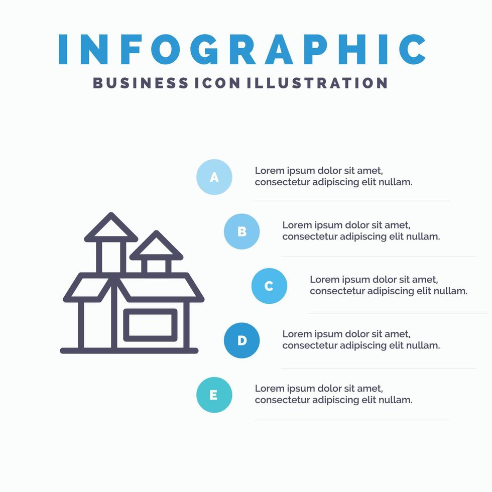 Management Method Performance Product Line icon with 5 steps presentation infographics Background vector