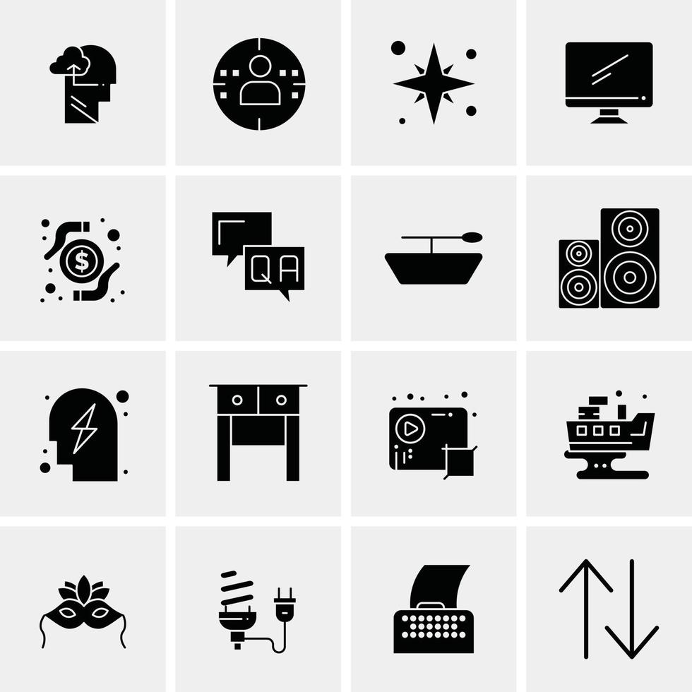 16 iconos de negocios universales vector ilustración de icono creativo para usar en proyectos relacionados con la web y dispositivos móviles