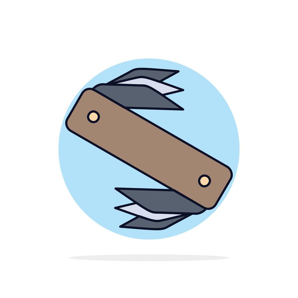knife army camping swiss pocket Flat Color Icon Vector