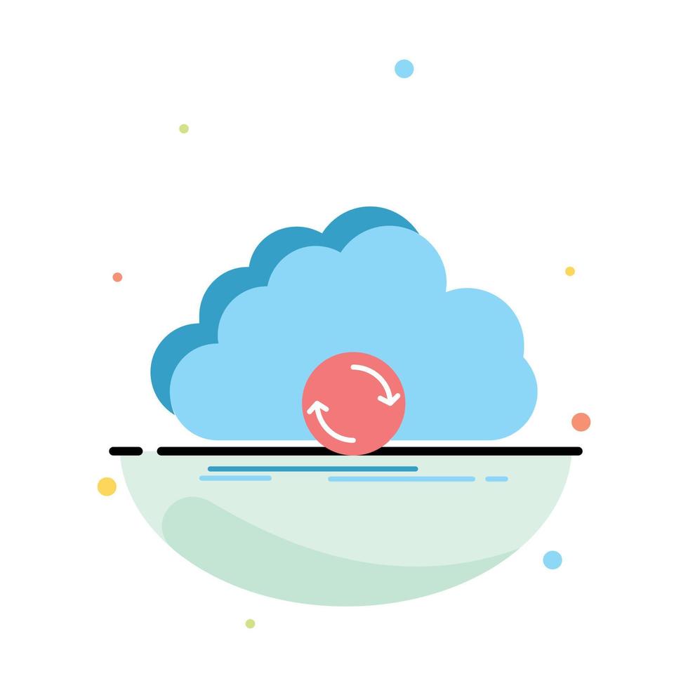 cloud syncing sync data synchronization Flat Color Icon Vector