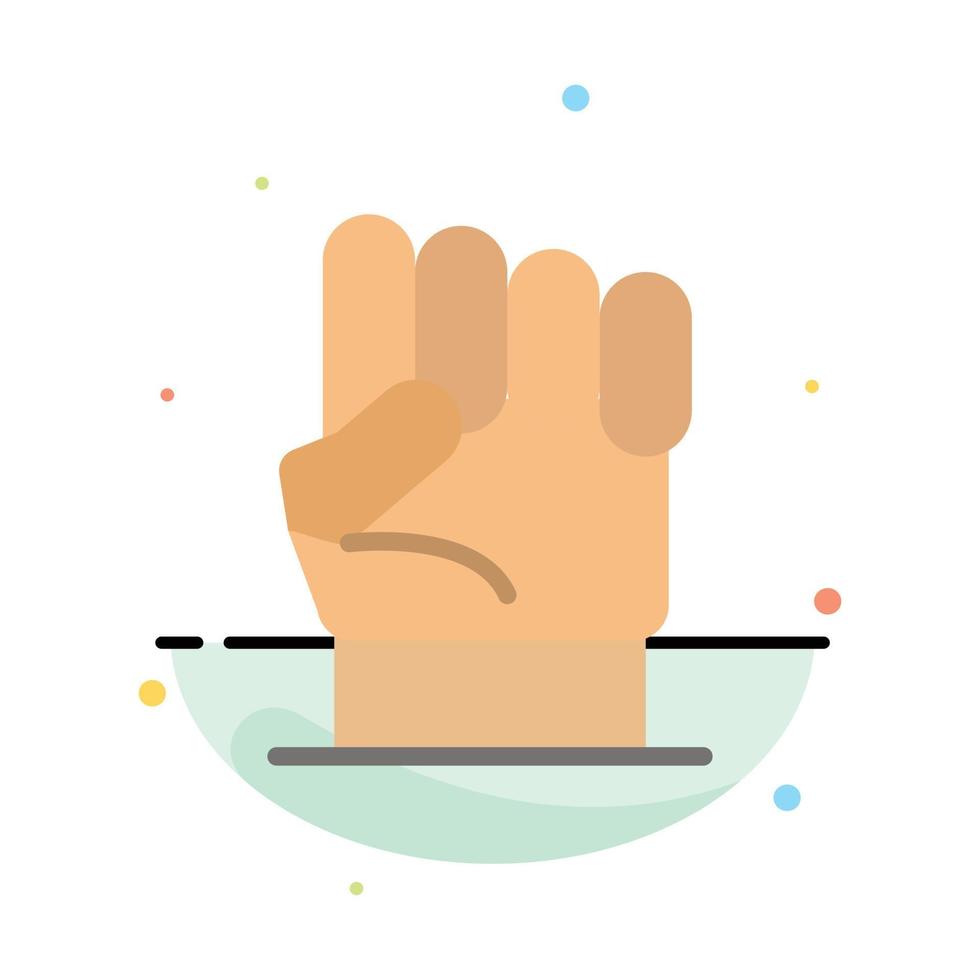 Freedom Hand Human Power Strength Abstract Flat Color Icon Template vector