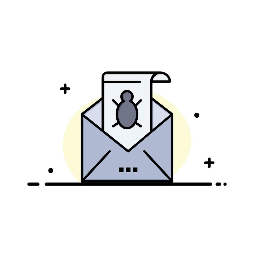 Bug Emails Email Malware Spam Threat Virus Business Logo Template Flat Color vector