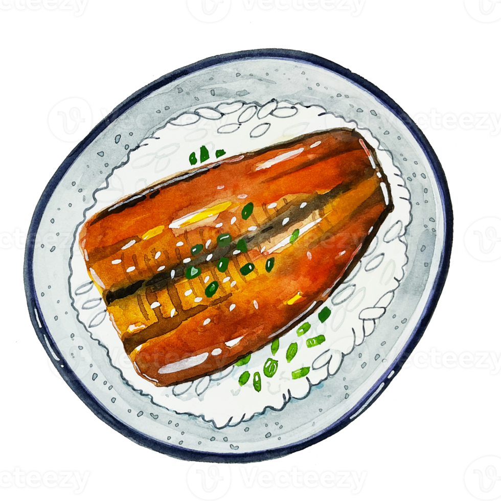 waterverf Japans voedsel pizza png