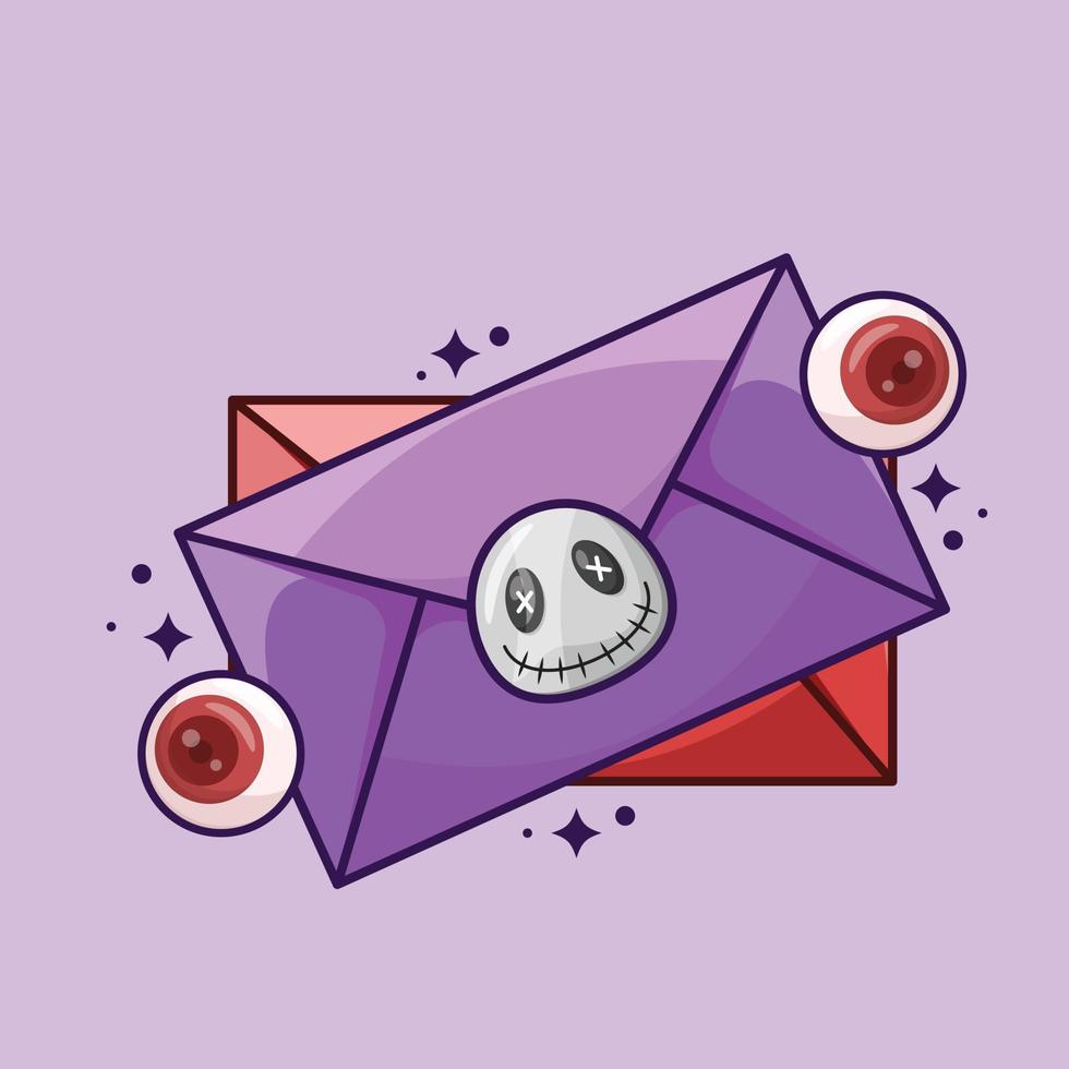 vector de ilustración de correo de sobre de halloween