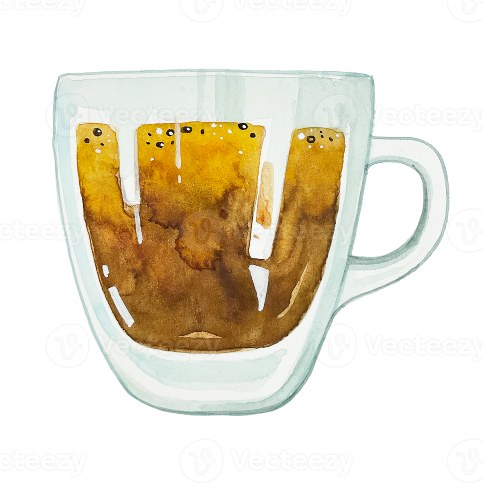Watercolor hot americano png