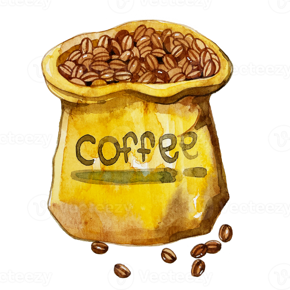 aquarell kaffeesack png