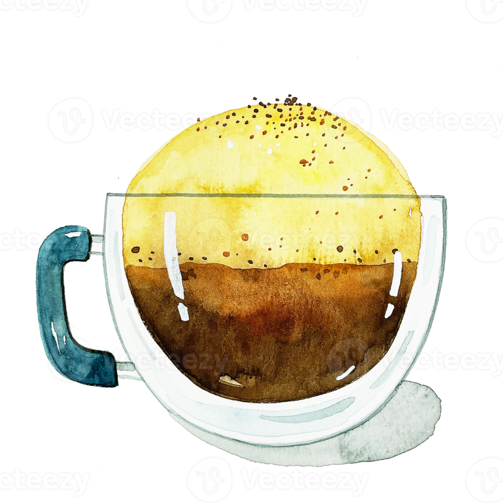 Watercolor illustration mocha png