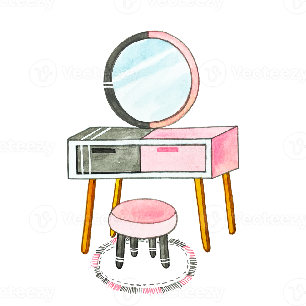 Watercolor Boho Style Vanity png