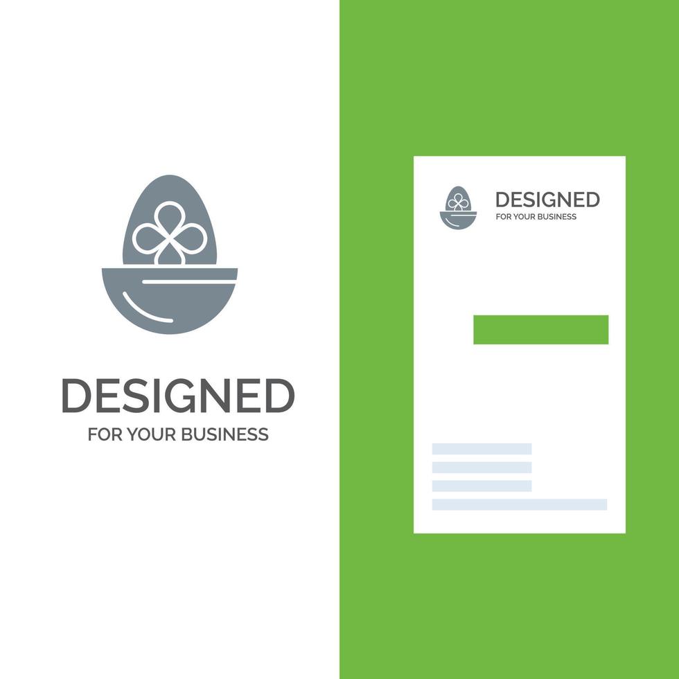 Boiled Boiled Egg Easter Egg Food Grey Logo Design and Business Card Template vector
