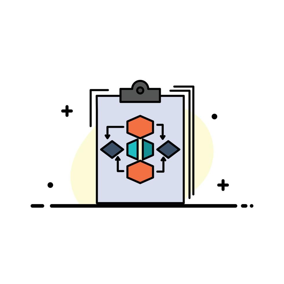 Clipboard Business Diagram Flow Process Work Workflow  Business Flat Line Filled Icon Vector Banner