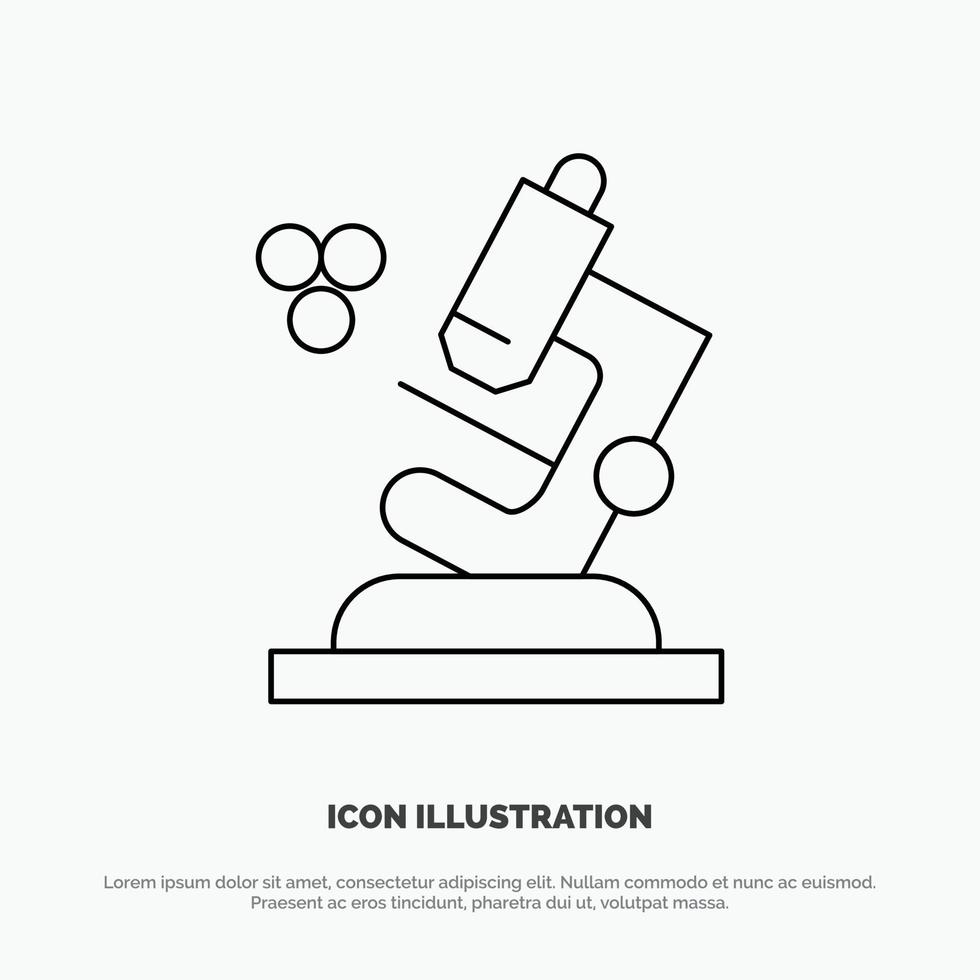 Biology Microscope Science Line Icon Vector