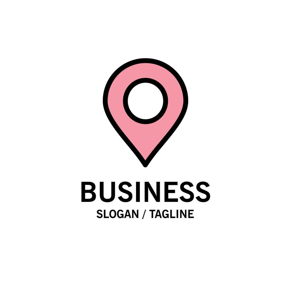 Location Marker Pin Business Logo Template Flat Color vector