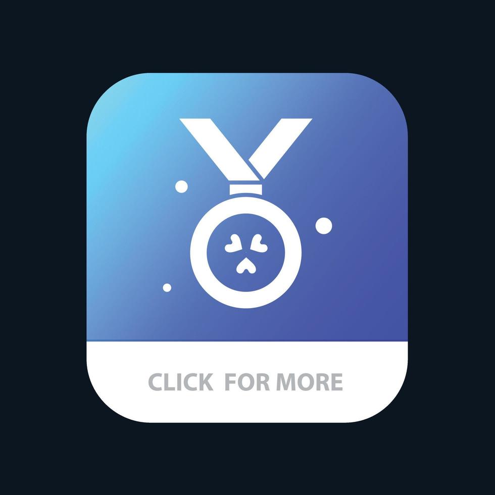 Award Medal Ireland Mobile App Button Android and IOS Glyph Version vector