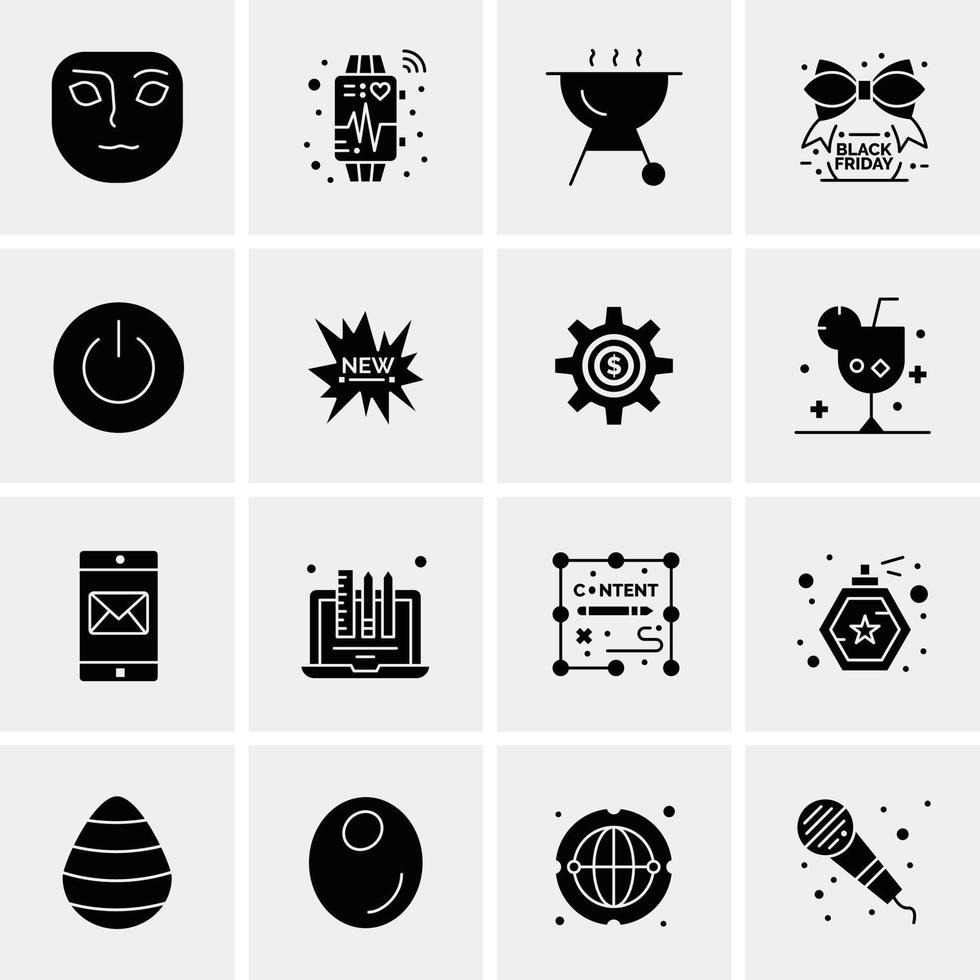 16 iconos de negocios universales vector ilustración de icono creativo para usar en proyectos relacionados con la web y dispositivos móviles