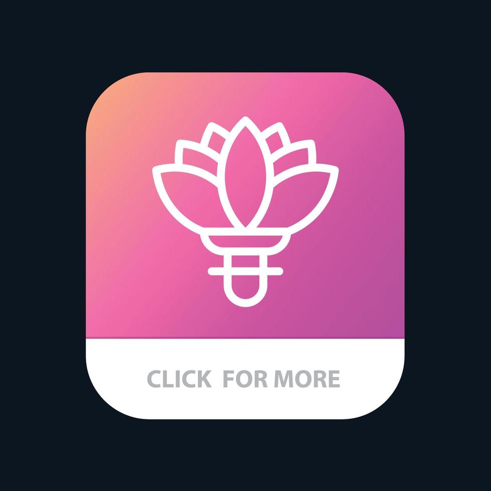 Flower Plant Rose Spring Mobile App Button Android and IOS Line Version vector