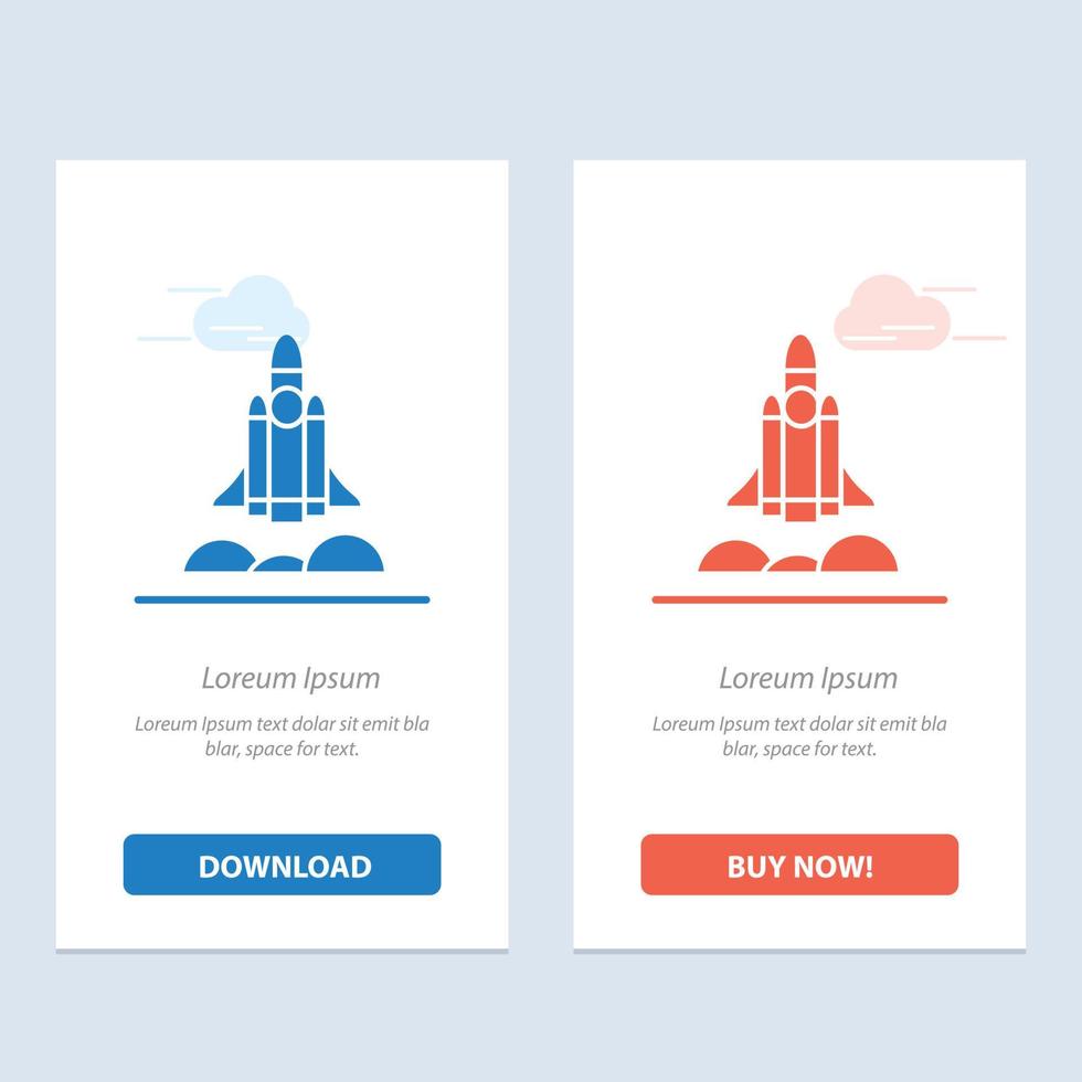 Unicorn Startup Business Rocket Startup  Blue and Red Download and Buy Now web Widget Card Template vector